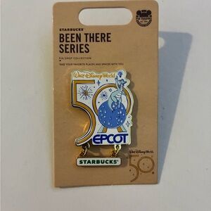 Disney World 50th Anniversary Starbucks Epcot 2021 Been There Series Pin NEW